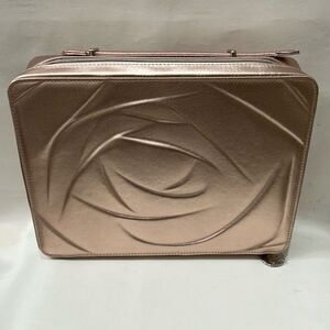 Lancôme Makeup Case Hold Satin Lined Zipper Handle 13 1/2 X 10 1/2 In 3/14 Tall